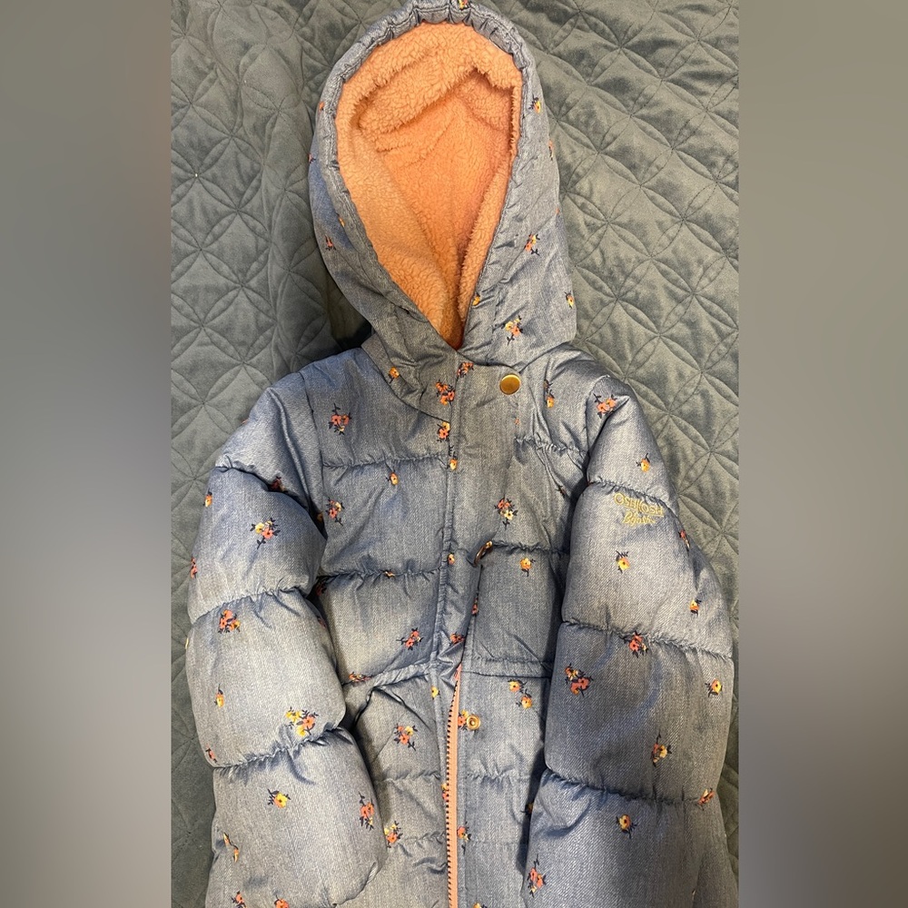 OshKosh B'gosh Blue Floral Puffer Jacket